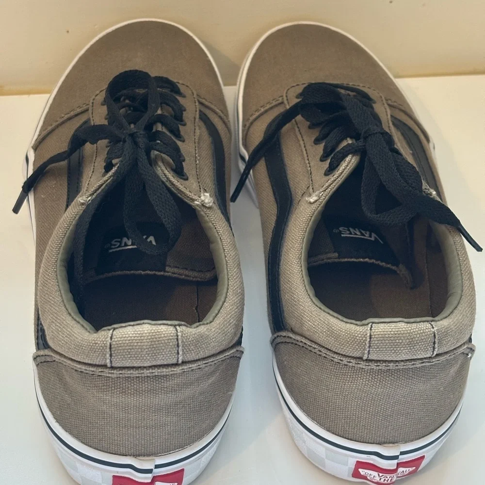 Vans Army Green and Black Sneakers in Youth 7
